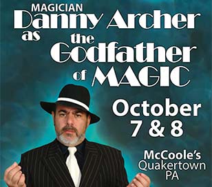 Gino Mozzarella – the Godfather of Magic – joins Gypsy Stage Company on Saturday, October 7th at 7:30 p.m. and Sunday the 8th at 2 p.m. Gino’s act is part stand-up, part stick-em-up. You’ll Die… Laughing! See him live or virtually!